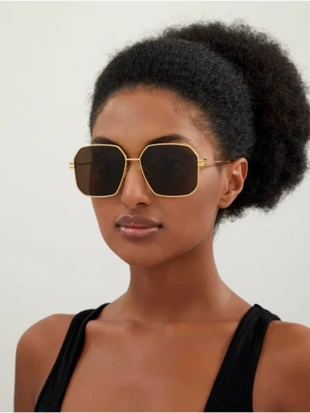Bottega Veneta Gold Frame Black Lens Geometric Women's Sunglasses BV1108SA - Picture 4 of 12